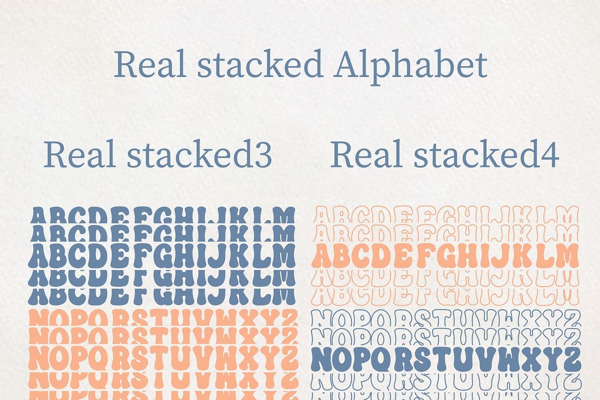 Spilt Stacked Bundle:11款创意堆叠效果装饰字体